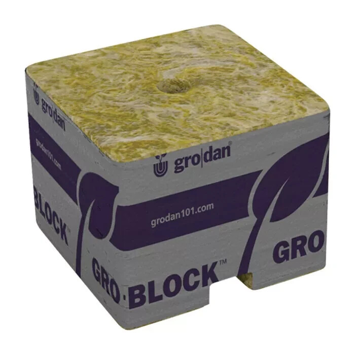 Grodan 2" X 2" X 2" Delta Mini Blocks Strip w/ Holes Rockwool Cube