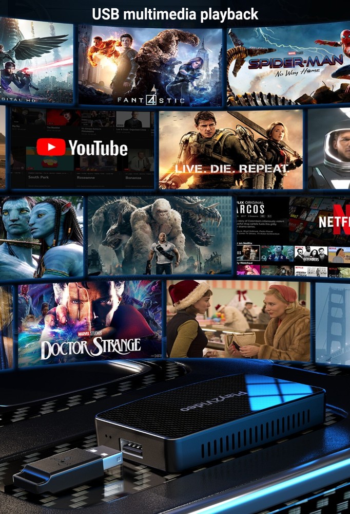 2 in 1 Play2Video AI Box Wireless CarPlay/Android Auto Multimedia Adapter