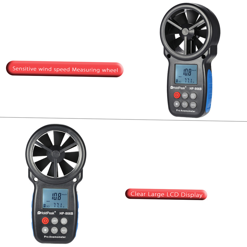HOLD- LCD DIGITAL ANEMOMETER WIND VELOCITY M1N4