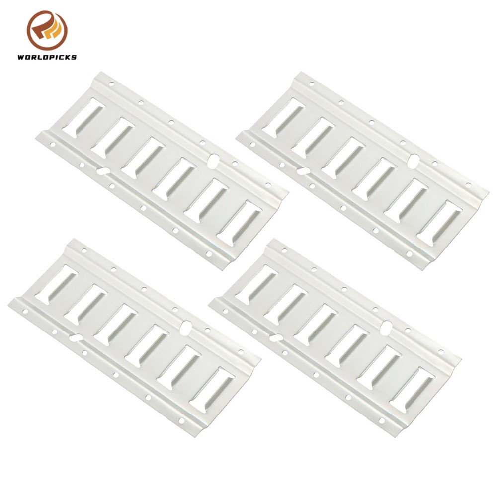 4 Piece 1' Galvanized E Track Rail Set Silver Finish For Garages Trucks Trailers