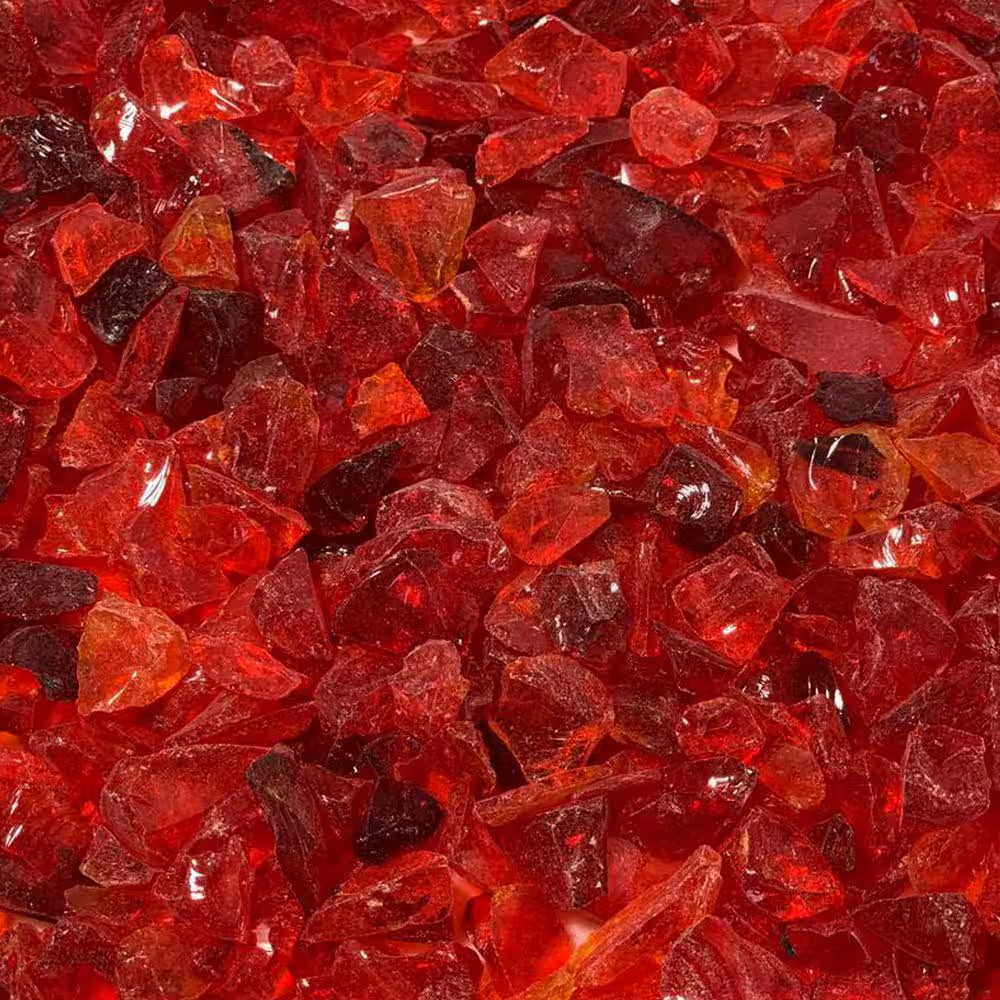 1/2 In. 25 Lb. Medium Red Landscape Fire Glass