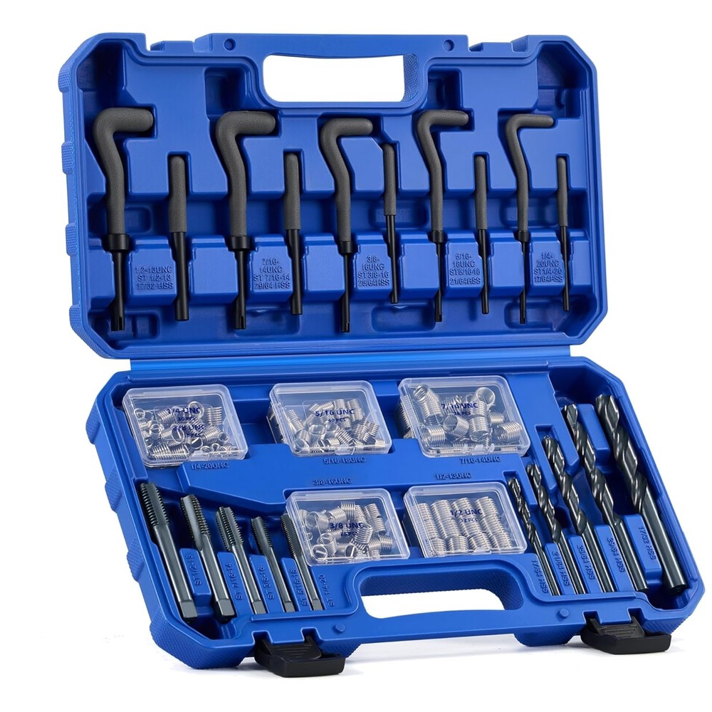 172pc Thread Repair Kit with Drill Bits & Taps
