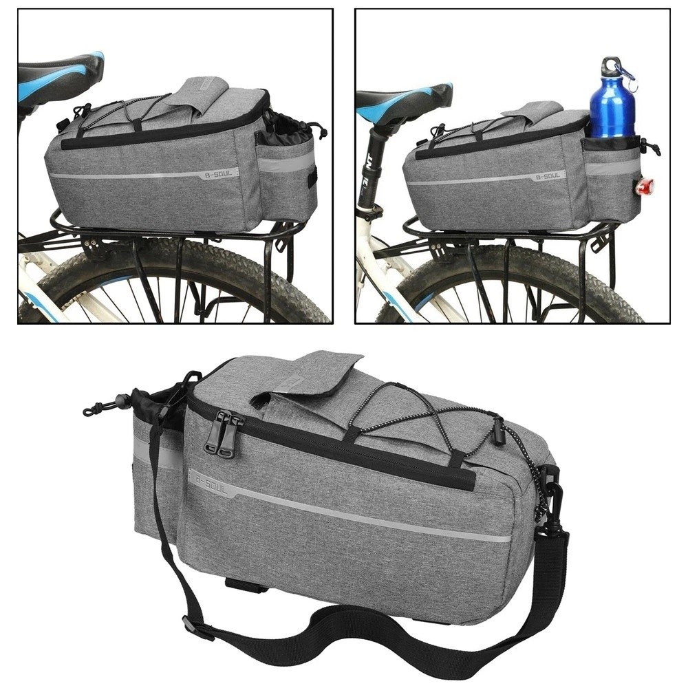 Bike Rear Rack Bag 10L Insulated Bicycle Trunk Bag Storage Luggage Cargo Bag US