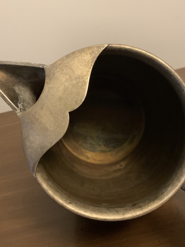 silver on copper pitcher 7” vintage