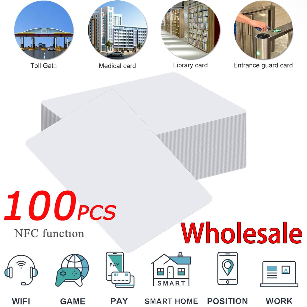 100x NFC Cards NTAG 215 Rewritable Blank Tags with 504 Bytes Memory Programmable