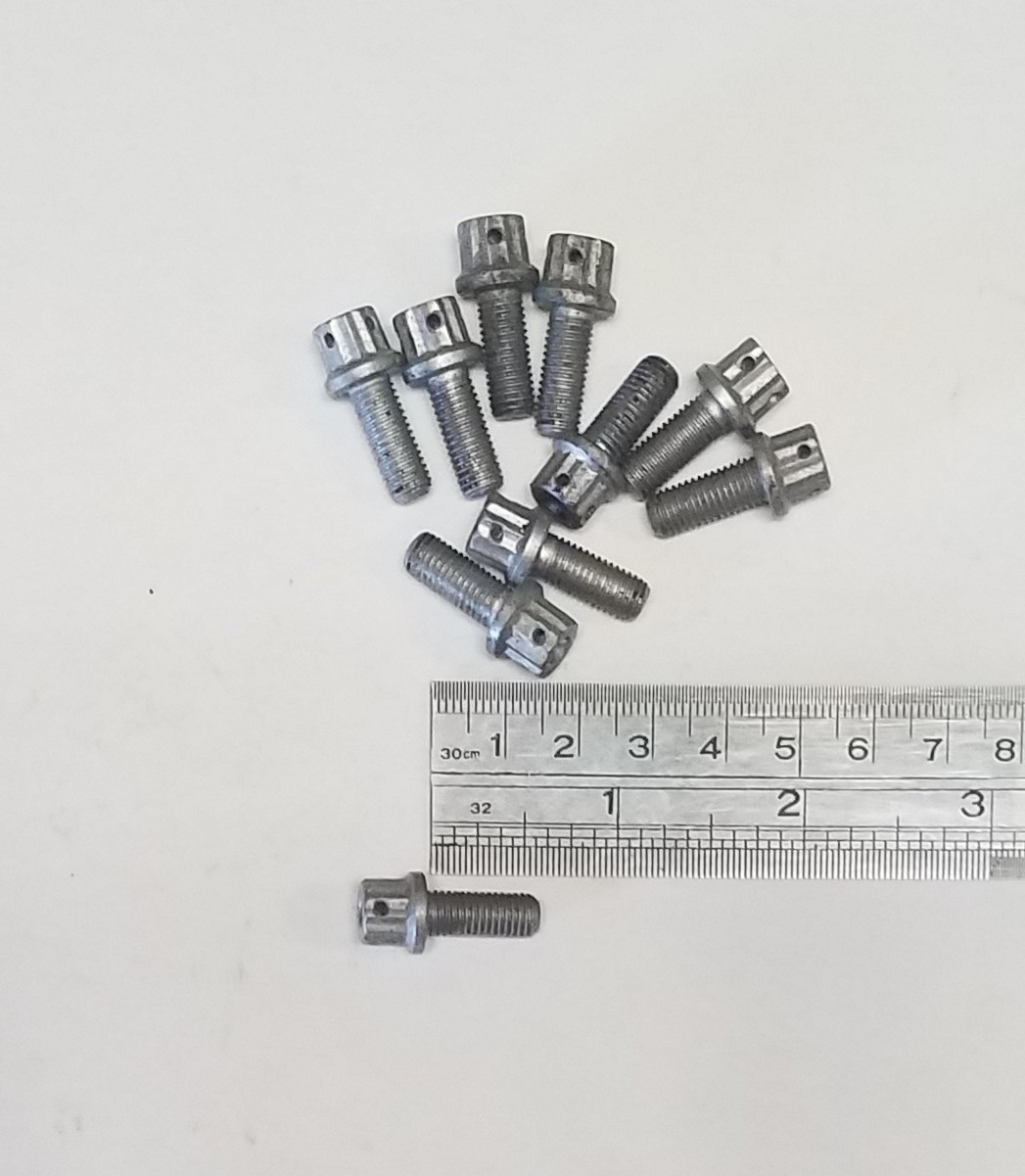 1/4-28 X 5/8" 12 Point Steel Bolt, Drilled For Safety Wire, 10 Pcs.