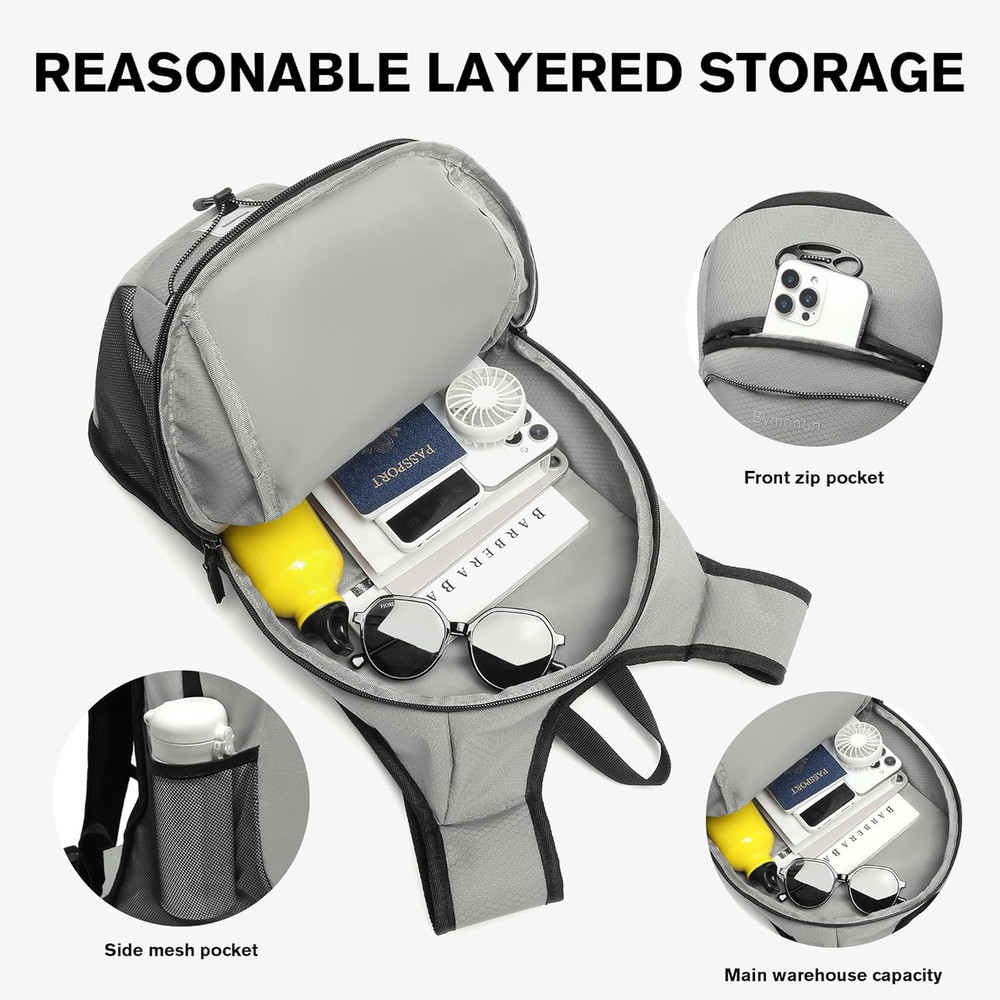 Ultra-Light Soft Daypack 15L/20L, Cushioned Breathable Back Panel Backpack, Ligh