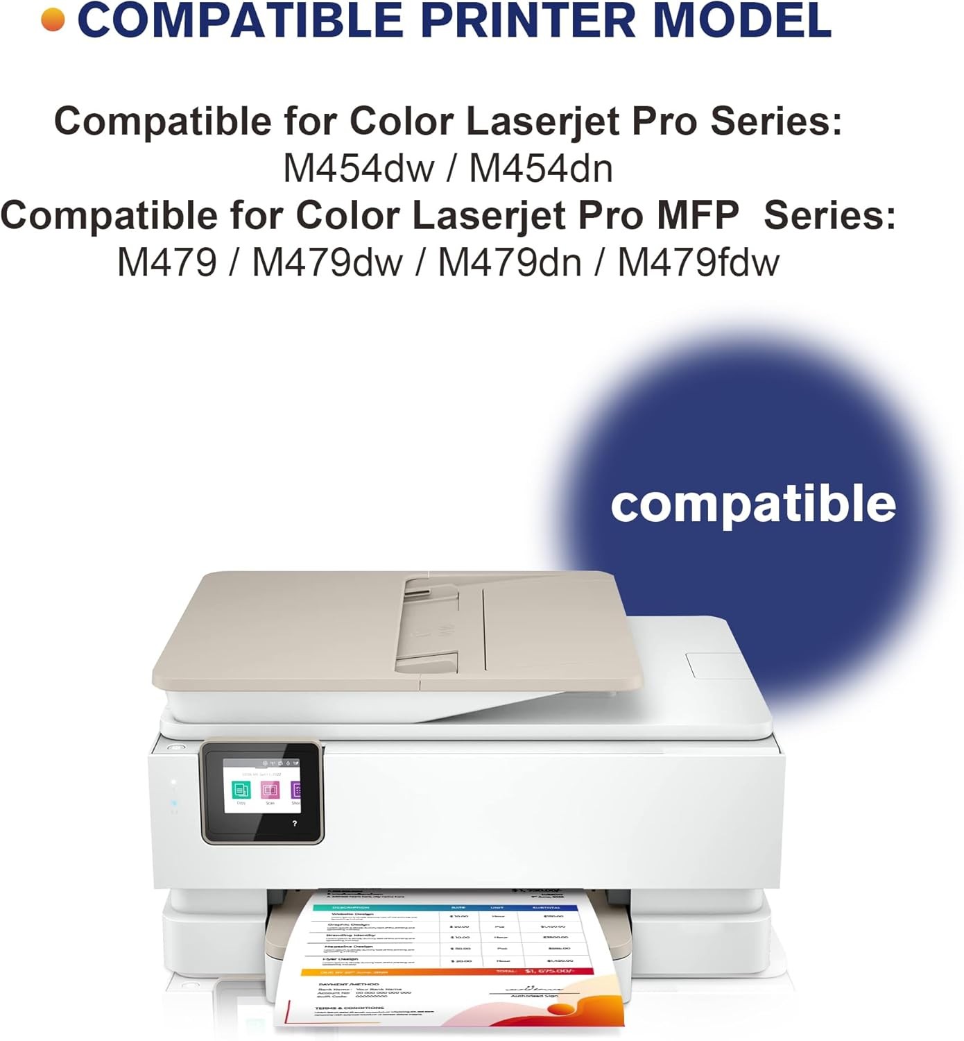 4PK W2020A Toner Cartridge Set for HP 414A LaserJet Pro MFP M454 M479fdn M479fdw