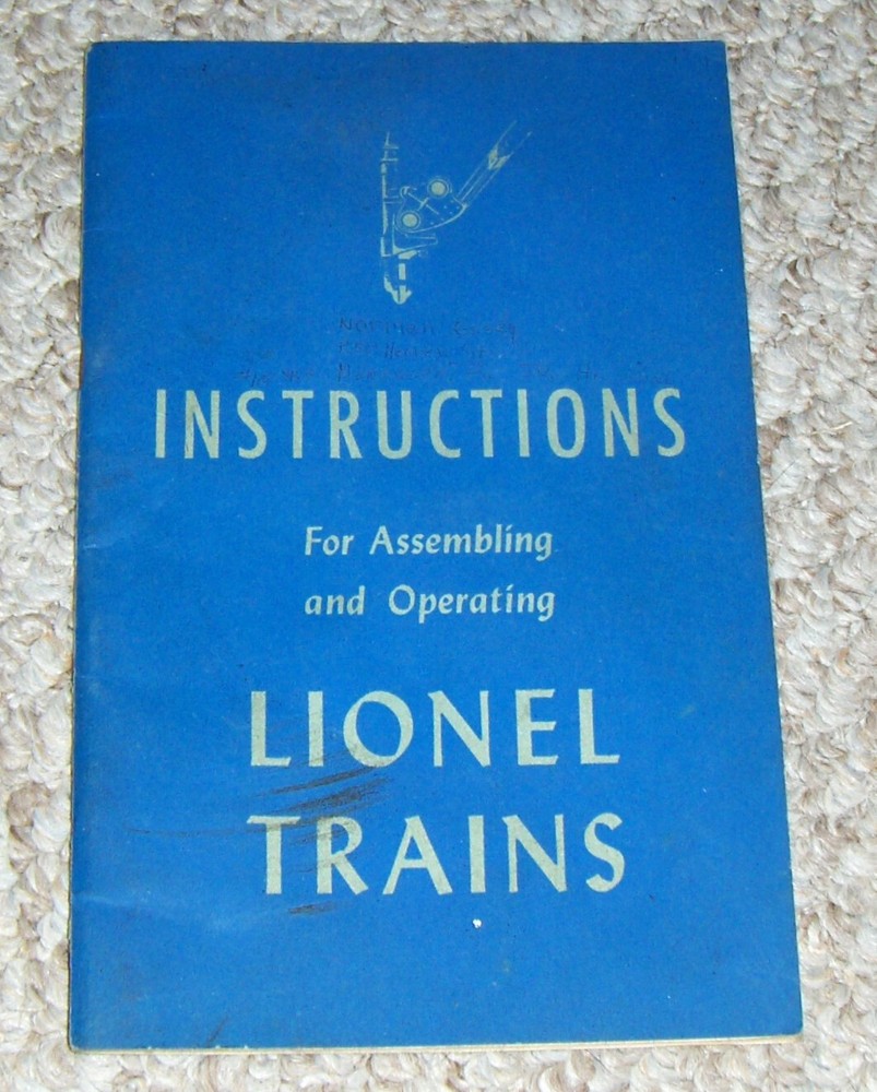 c1946 LIONEL TRAINS Instructions for Assembling & Operating Manual / Book