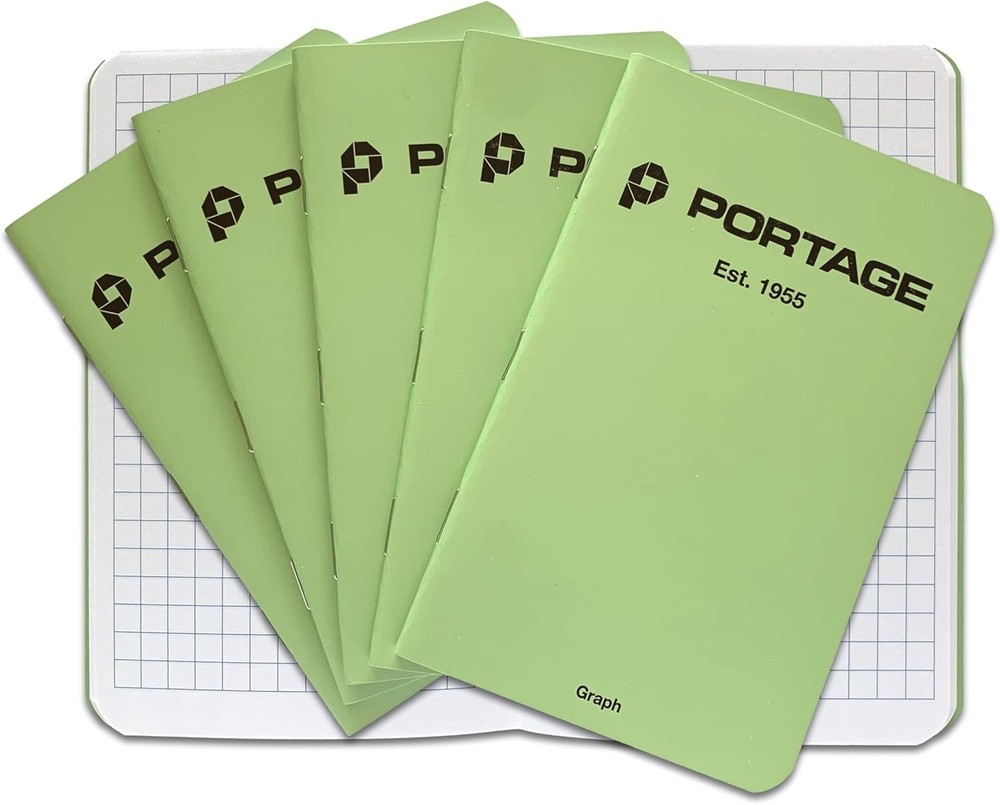 Small Graph Notebook- Notepad for Field Notes, Green Graph Small Sketch Book, Po