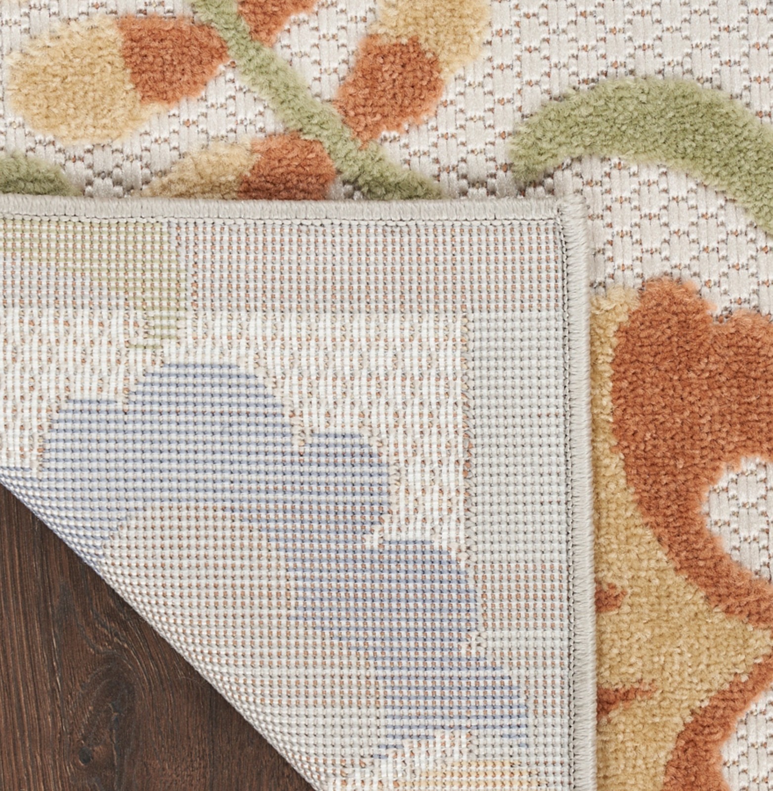 Nourison Home Splash Leafy Vines 5'x8' Indoor Outdoor Area Rug Ivory Blue Patio