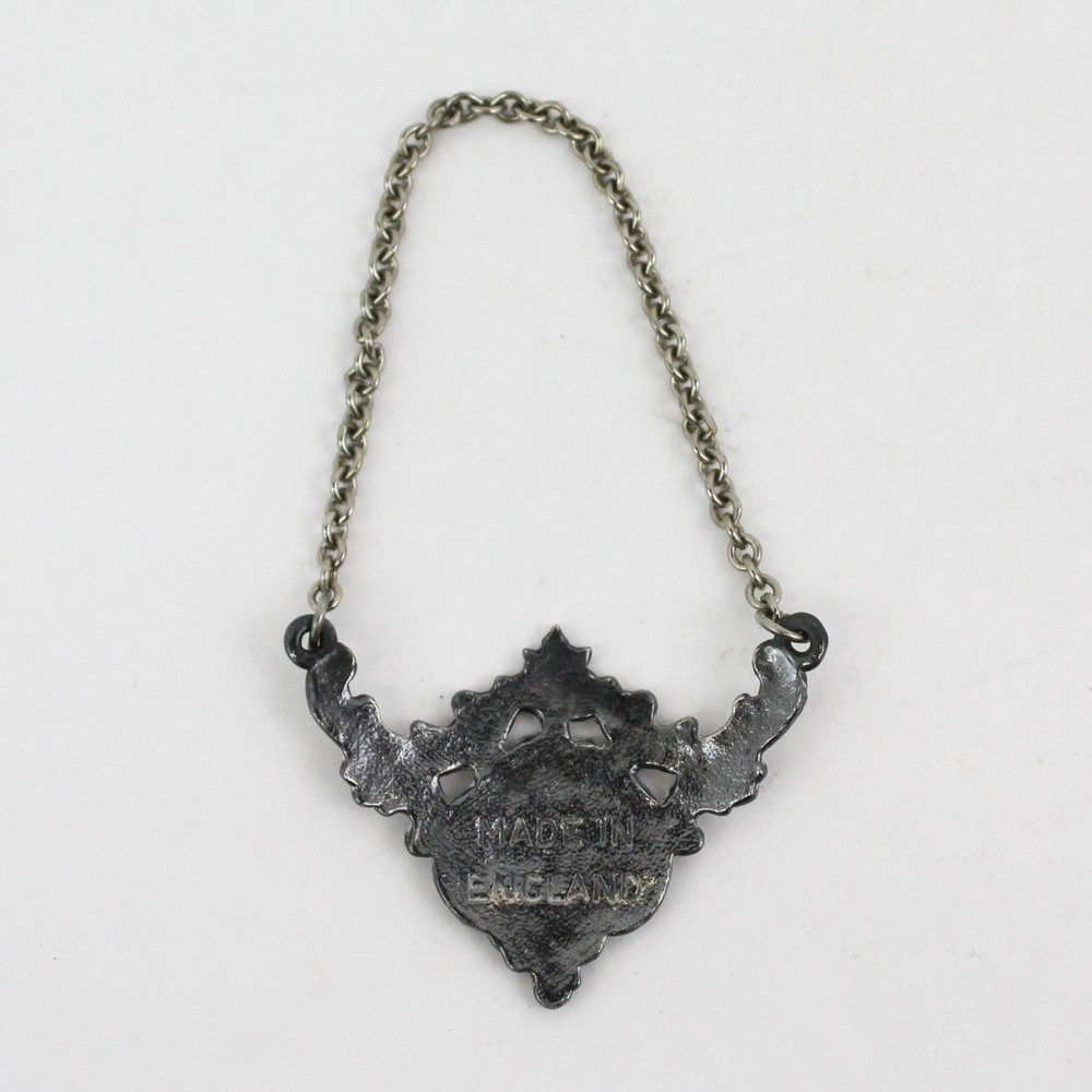 Vintage Ornate Silver Plate Sherry Bottle Decanter Label England