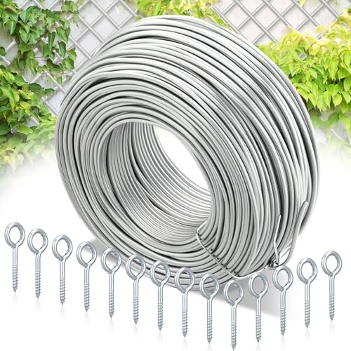 200 ft Wire Trellis Kit 16 Gauge Galvanized Coated Steel Garden Wire Trellis
