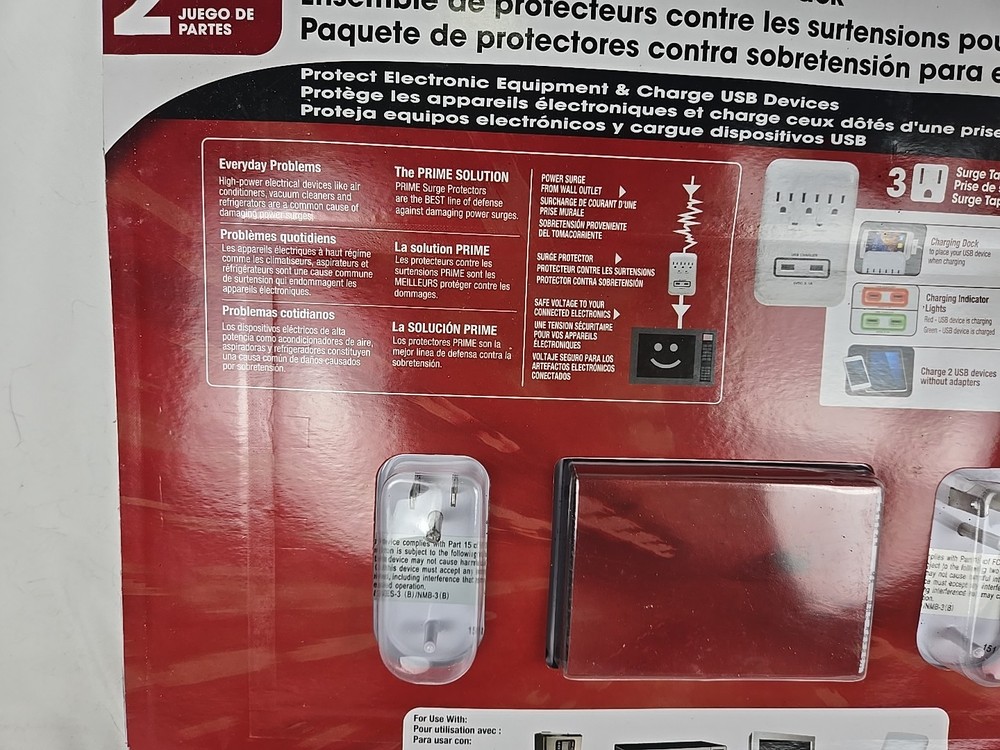 2 PIECE SET PRIME Home And Office Surge Protector Pack