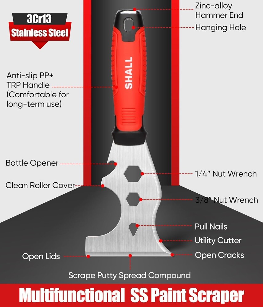 7PCS Drywall Tool Kit Putty Knife Taping Knife Scraper Mud Pan Set