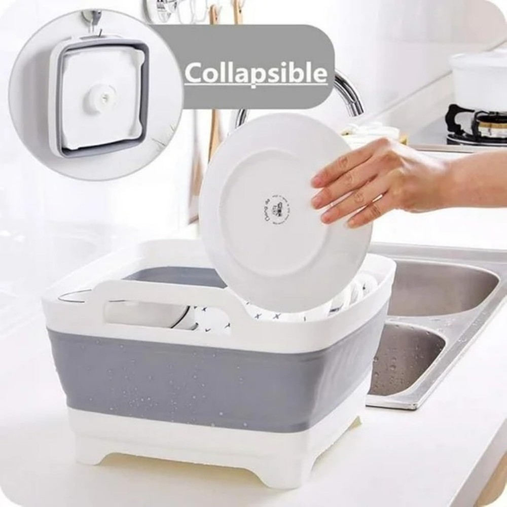 3-piece folding washbasin set, foldable dishwasher basin, space-saving foldin...