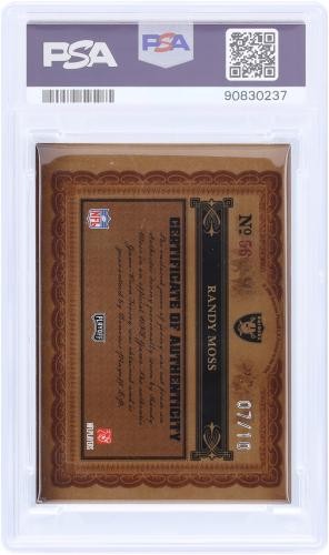 Randy Moss Raiders 2006 Playoff National Treasures GU Reebok #56 7/10 PSA 6 Card