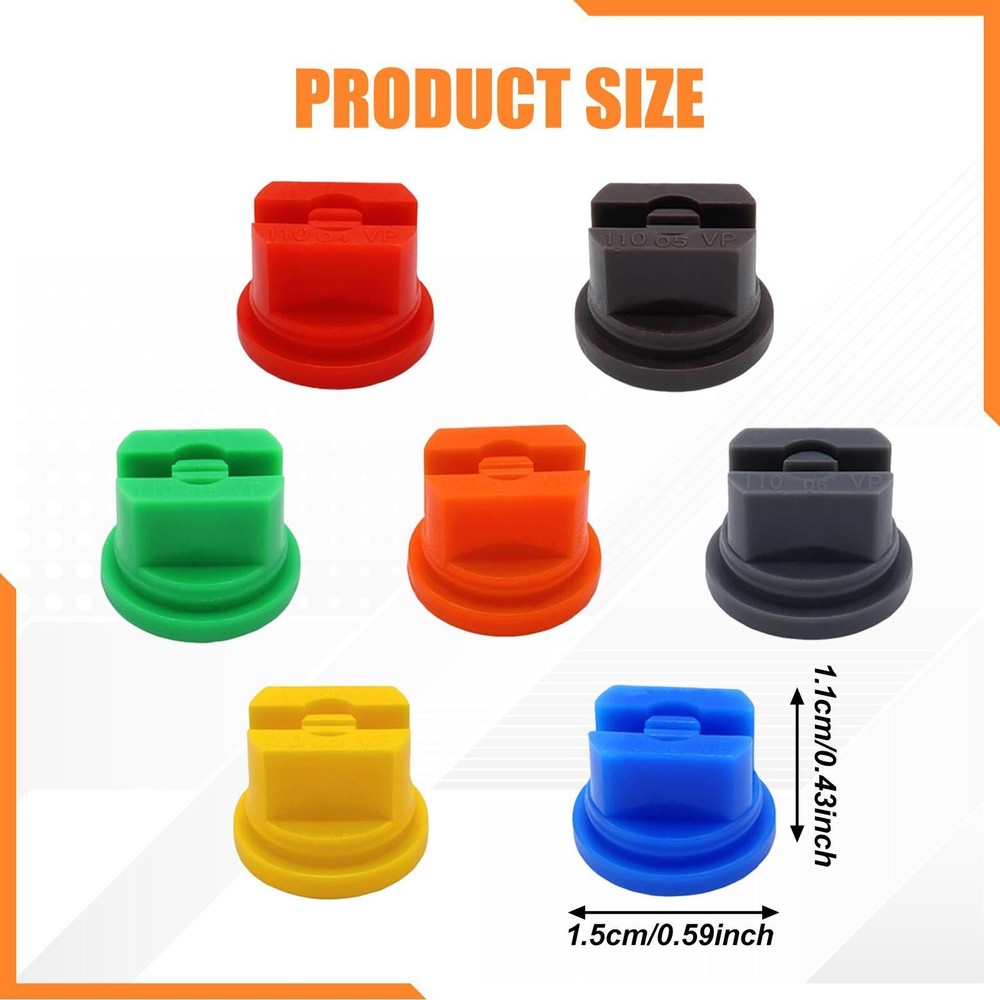 7Pcs Spray Nozzle Tips Flat Fan Shaped Versatile Lightweight 110 Degree for