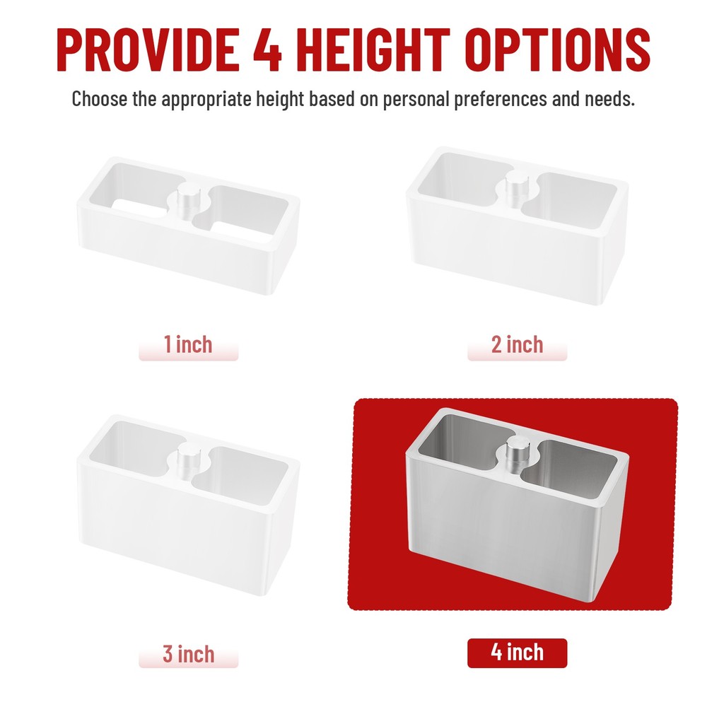 Universal 4” Leaf Spring Lowering Block Kit with U-Bolt & Installation Hardware