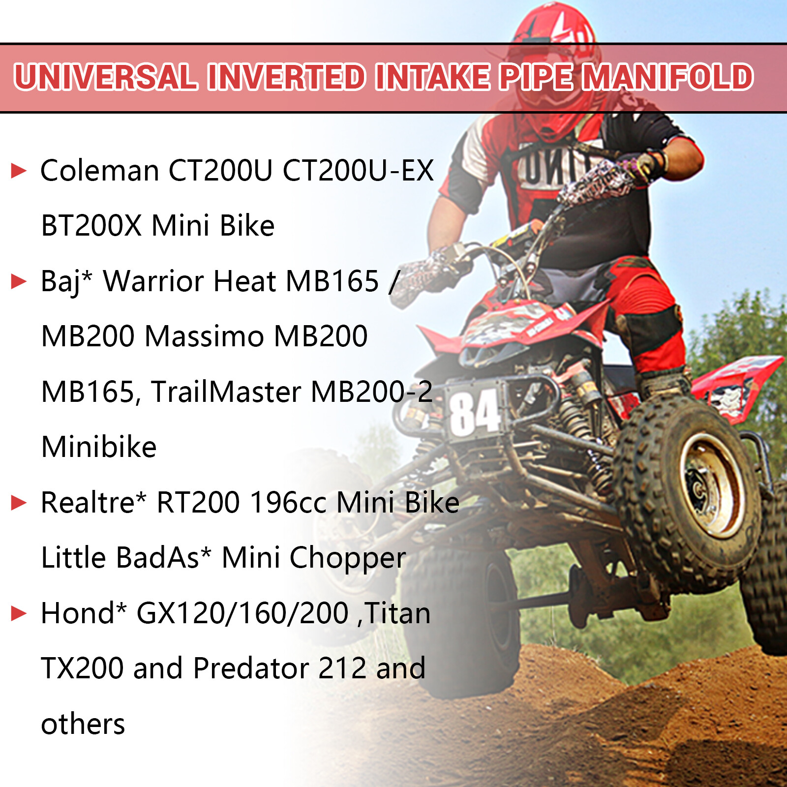 Racing Inverted Intake Pipe Inlet Manifold For Predator 212 Ghost 224cc KT196