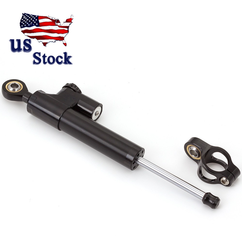 US CNC Motorcycle Black Steering Damper Stabilizer Safety Control For Universal