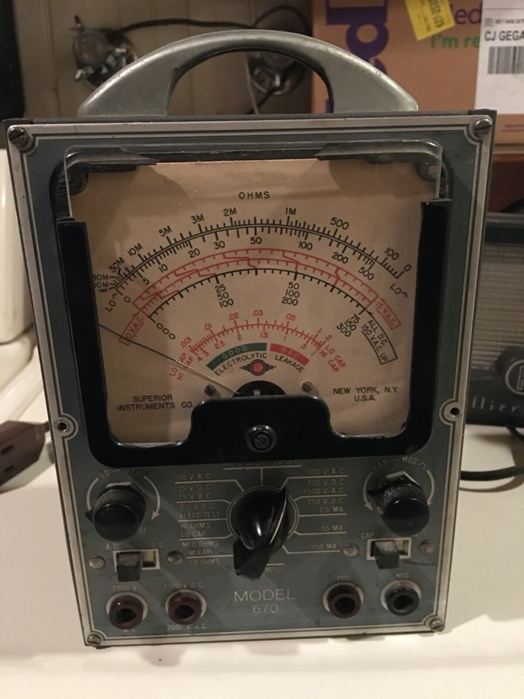 Superior Instruments tester model 670 Ohms V, AC,DC ,   used