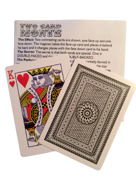 10 SETS TWO CARD MONTE 2 Easy Beginner Magic Trick Bar Con Game Joke Pocket Gift