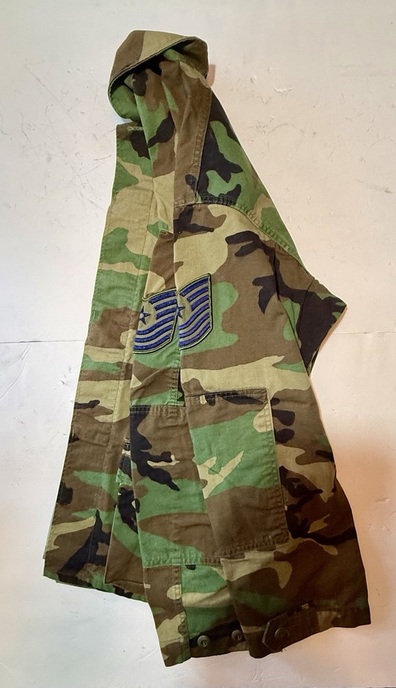 Vintage U.S. Air Force Woodland BDU Jacket ELBERT Master Sergeant Medium Regular