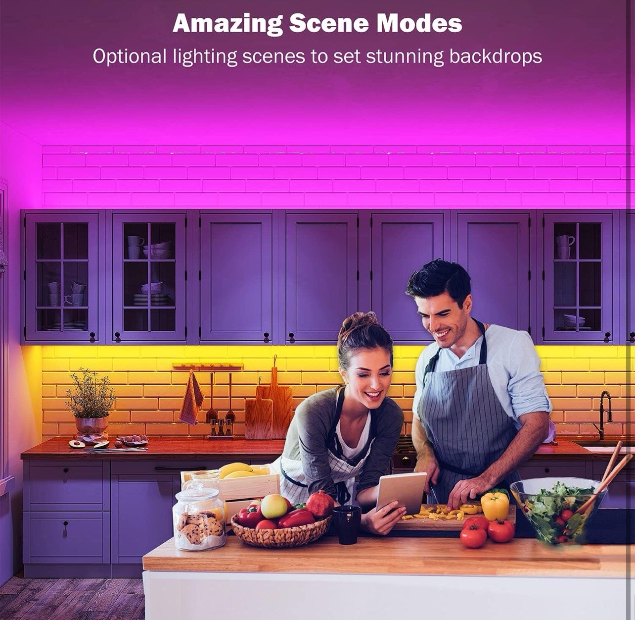 100ft Led Strip Lights RGB Music Sync Color Changing 100ft, Multicolor Leeleberd