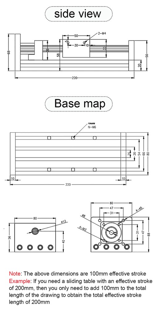 Ball Screw CNC Linear Motion Rail Guide Slide Linear Stage Actuator Table Motor