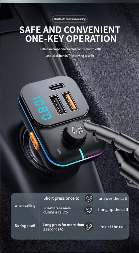Bluetooth FM Transmitter Wireless Car Radio Mp3 Music Player USB Charger