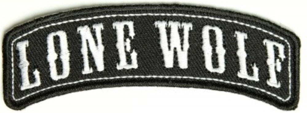 Lone Wolf Mini Rocker Embroidered Biker Patch