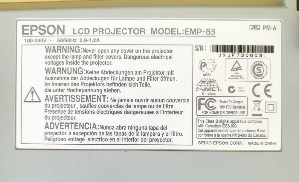 Epson EMP-83 LCD Projector