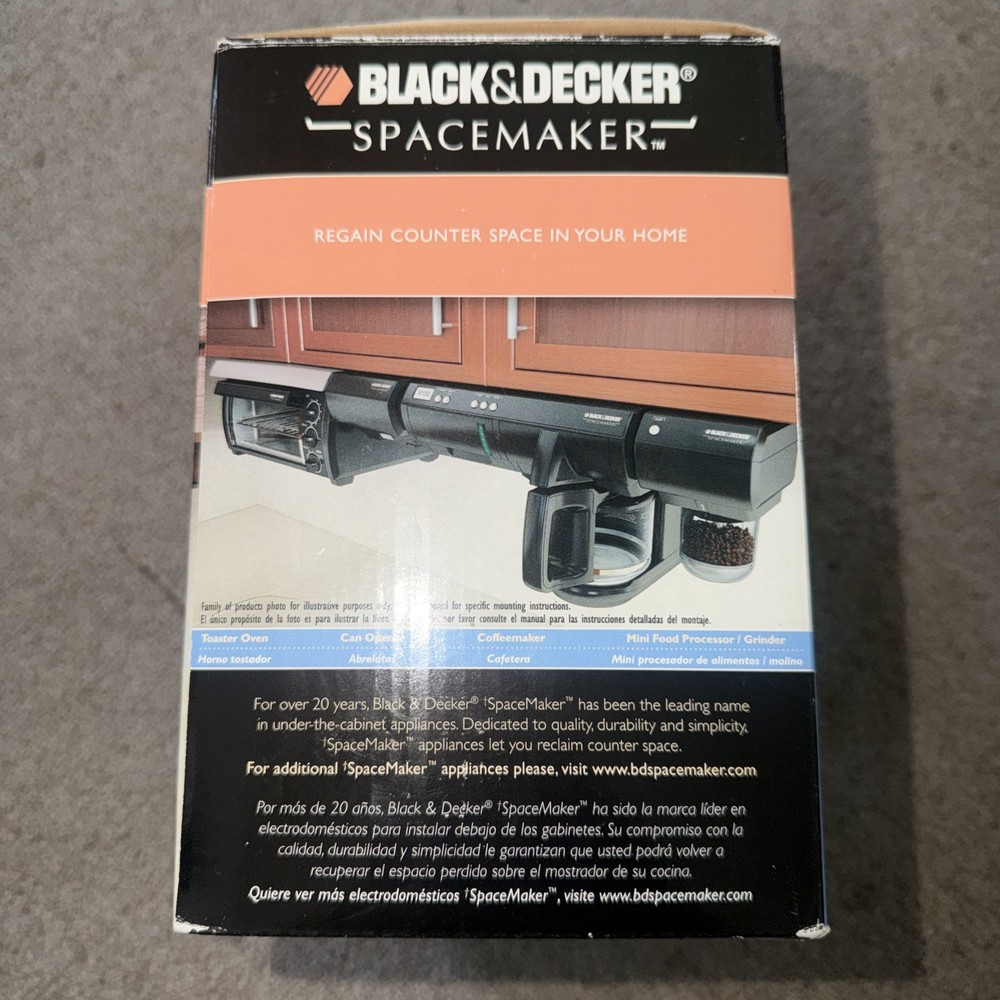 Black & Decker SPACEMAKER Black Model CO100B Can Opener Knife Sharpener Bag Cut