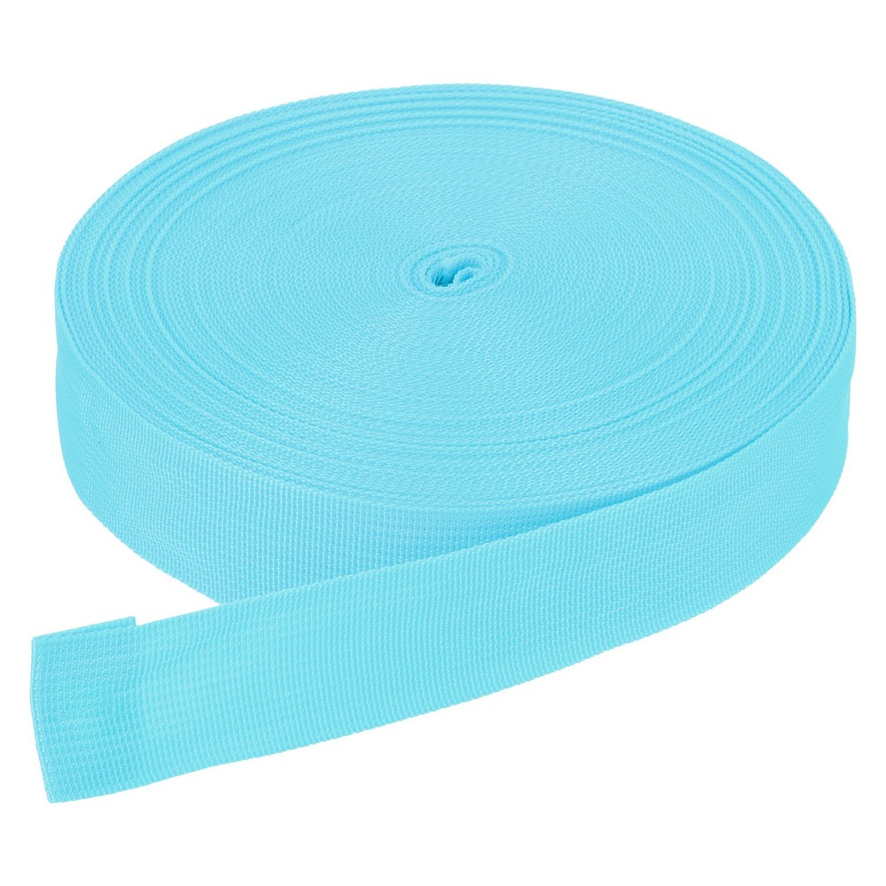 25Yard x 1 1/2" Width Nylon Webbing Strap Poly Flat Webbing Strapping Light Blue