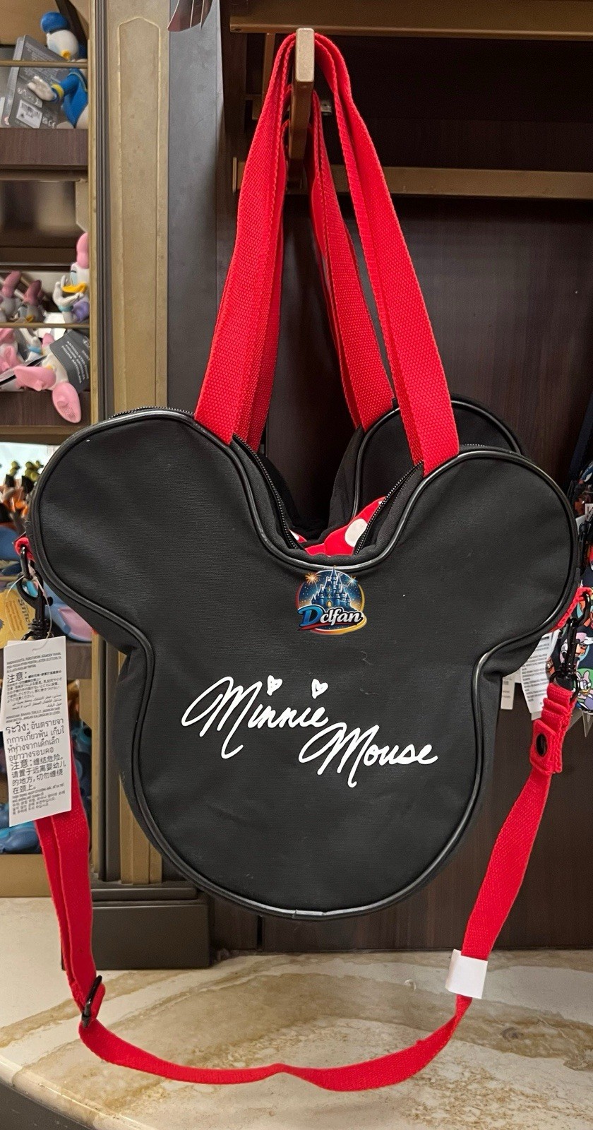 Disney Parks 2026 WDW Minnie Mouse Bow Mini Face Tote Crossbody Shoulder Bag NEW