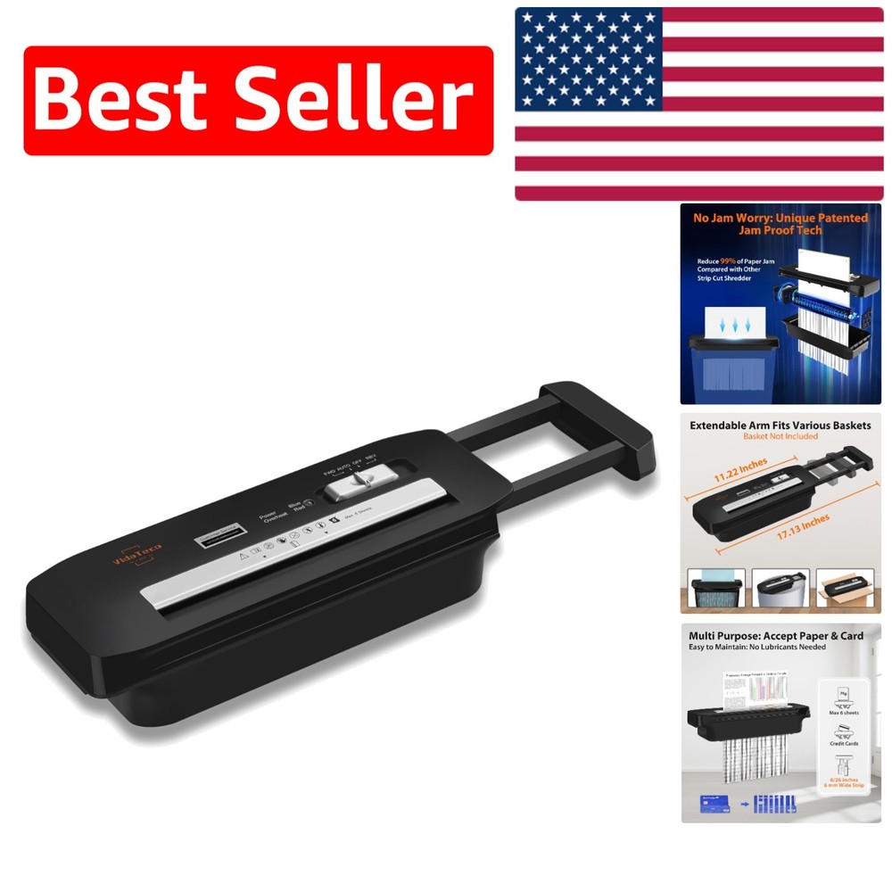 Lightweight Document Shredder with Extendable Arm - Perfect for Home Office