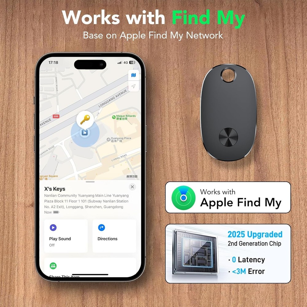 Tracker Tags-4 Pack, Bluetooth Tracker Works with Apple Find My APP (iOS Only),