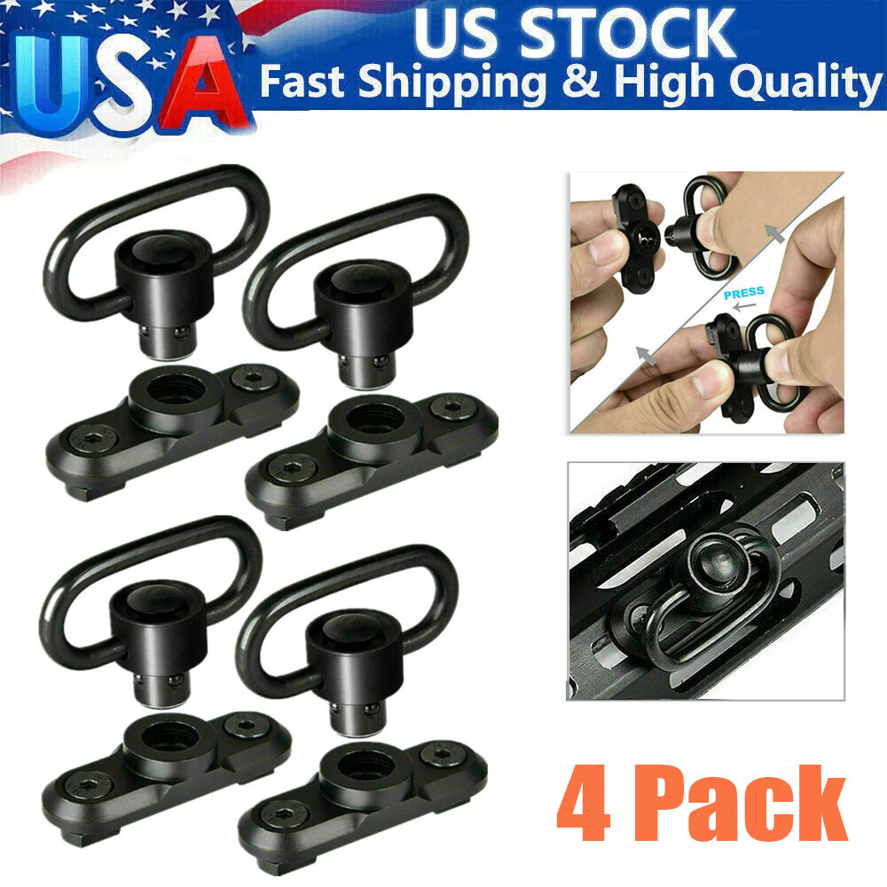 4 Pack M-LOK MLOK Quick Release Sling Mount Push Button QD Sling Swivel Adaptor