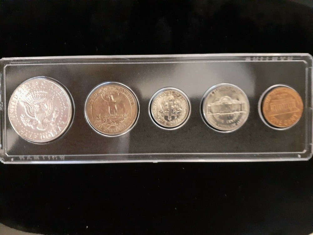 1968 D (5) U.S. COINS WITH 40% SILVER HALF