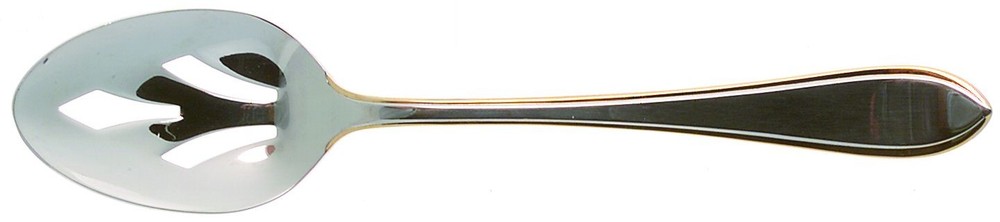Towle Silver Newbury Thread Gold  Pierced Serving Spoon 737520