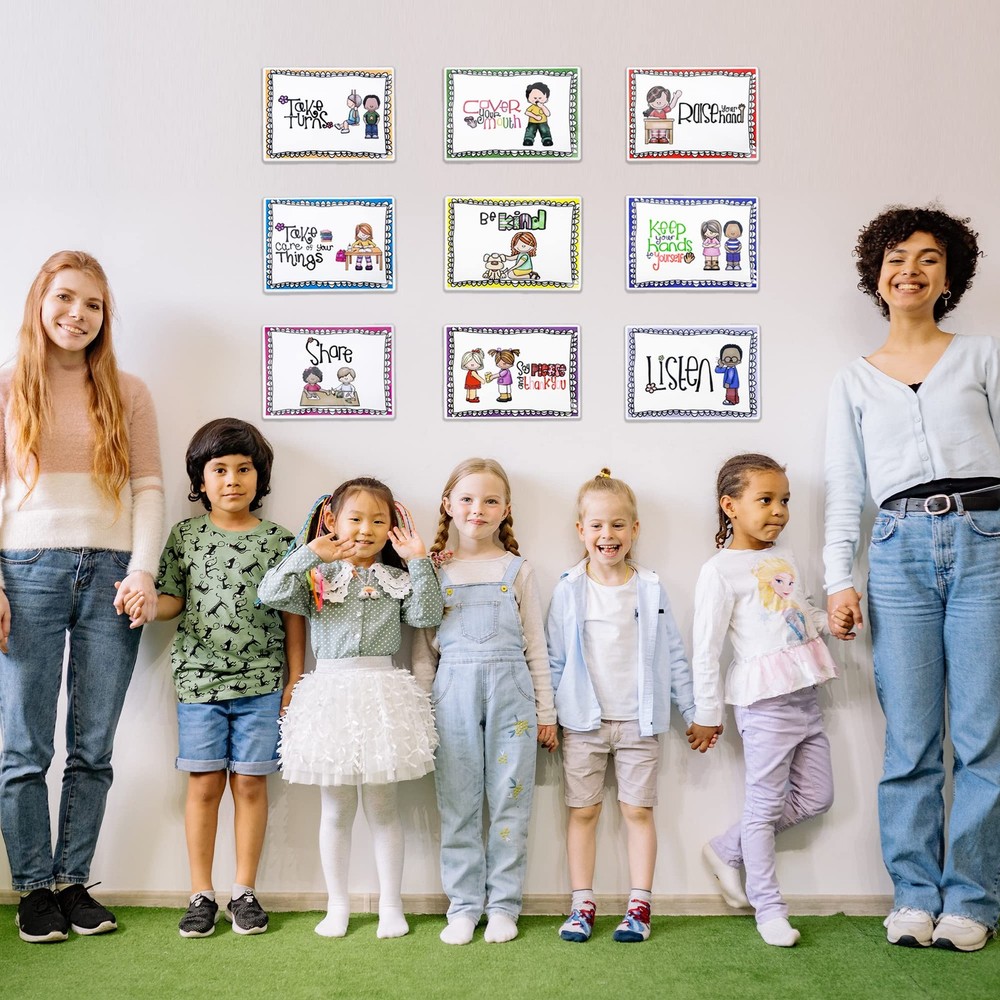 Alpurple A4 Classroom Rules- Preschool Class Rules Posters- Classroom