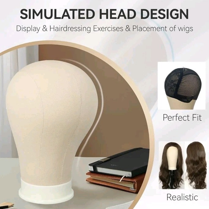 Canvas Head for Wig Styling, Making and Display, Mannequin Stand
