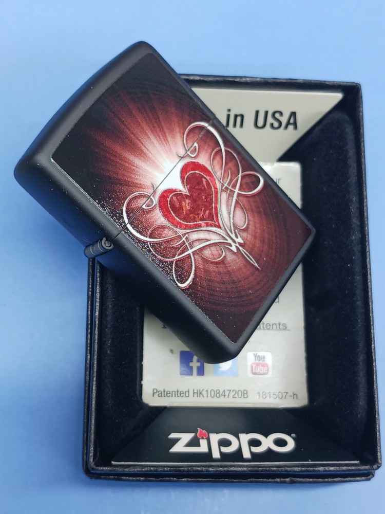 Zippo Heart Black Matte 28043