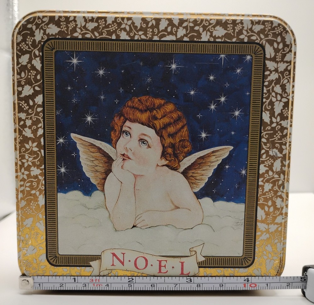 Holiday Cherub Square Tin - Multicolored