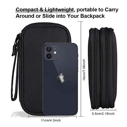 Electronics Travel Organizer, Tech Accessories Pouch Bag for Black-Small Small