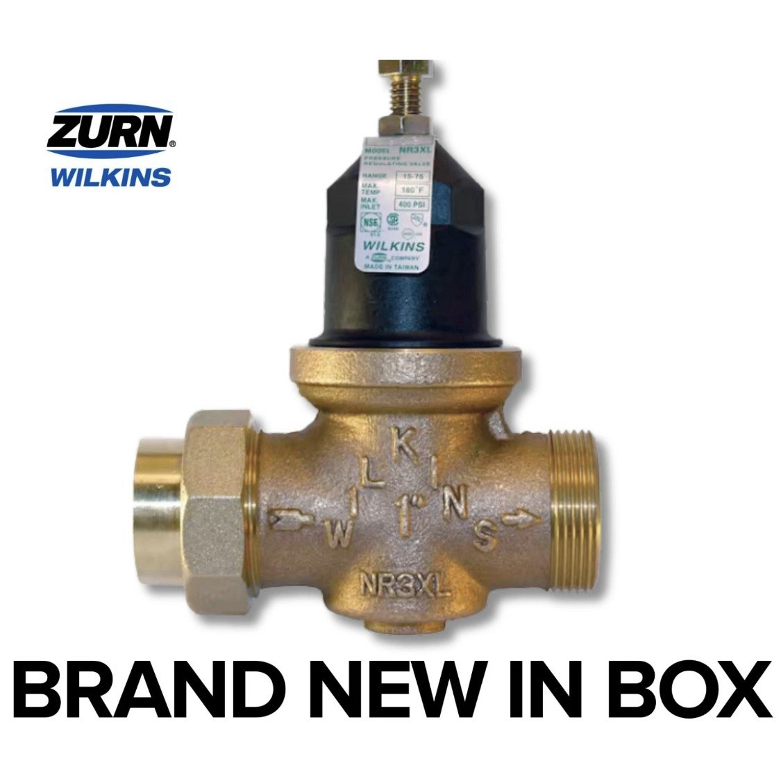 Zurn Wilkins NR3XL 1" Pressure Reducing Valve PRV Single Union 1-NR3XL Brand NEW