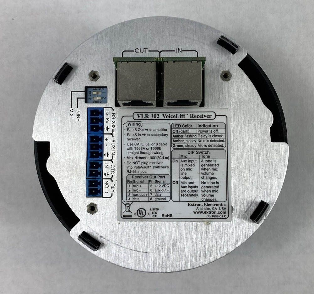 Extron Electronics VLR 102 VoiceLift Receiver Untested