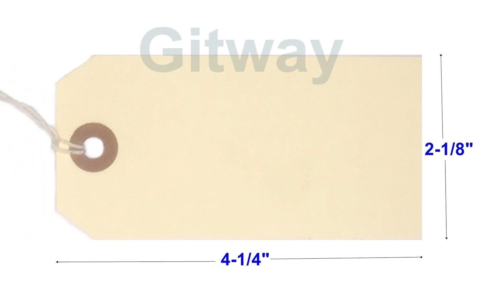 1000 pcs - 4 1/4" x 2 1/8" Size 4 Manila Inventory Price Hang Tags with String