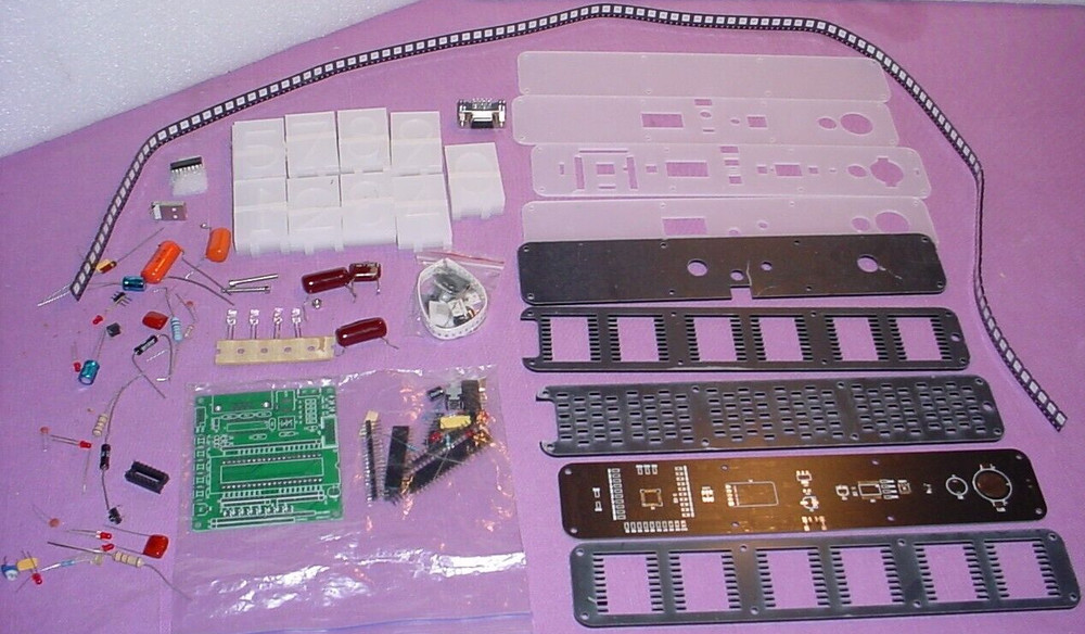 DIY Nixie LED DIGITS Clock Kit SOLDER TYPE SURFACE MOUNT COMPONENTS USB BUILDERS